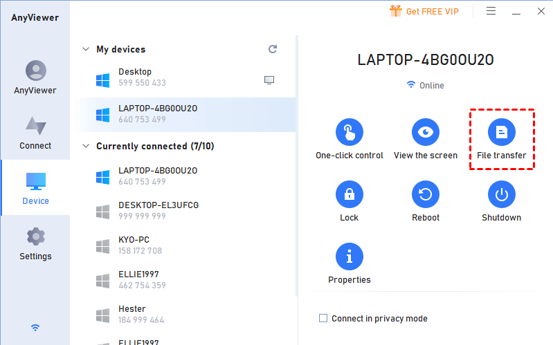 how to transfer files to a remote desktop